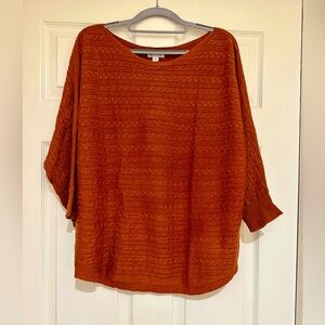 Market & Spruce orange cable knit sweater size XL